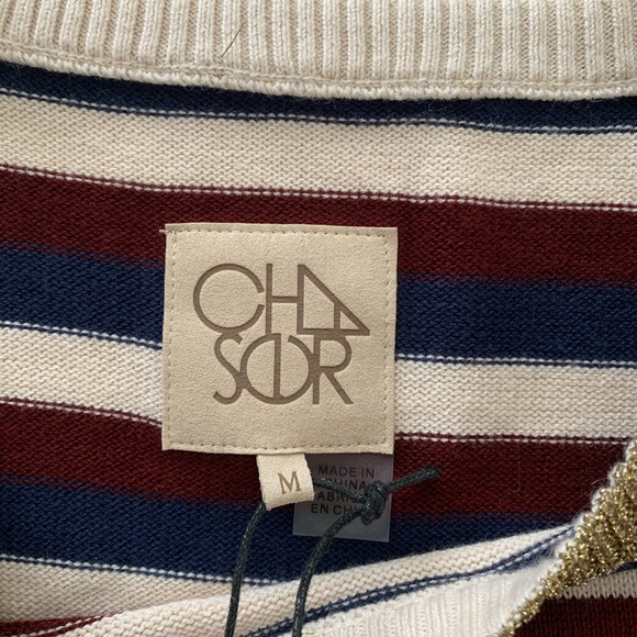 Chaser Deconstructed Striped Sweater Size M - Picture 5 of 6